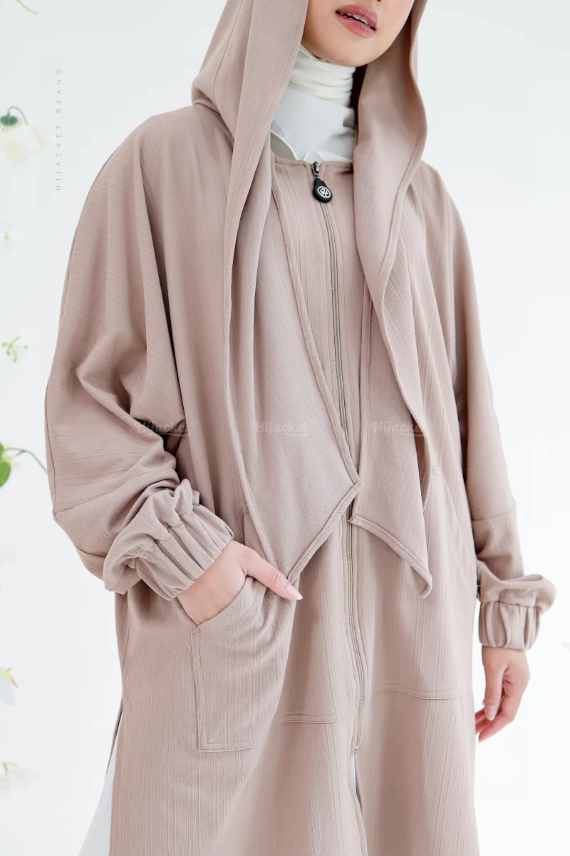Gamis wanita berkerah hoodie
