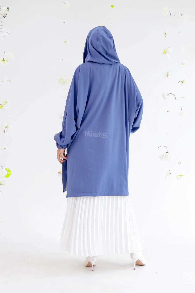 INDOOR Hijacket Maryam Skyblue_2 Baju biru berkerudung model wanita